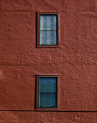 Brick building with two windows