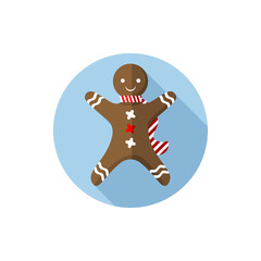 Flat design Christmas Gingerbread Man
