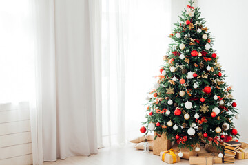 Christmas decor home Interior Christmas Tree with gifts for the new year