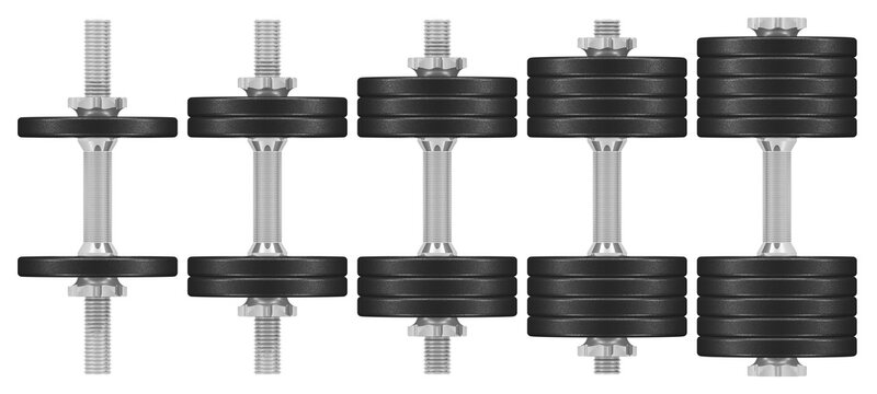 Hantelset - immer schwerer werdende Gewichte