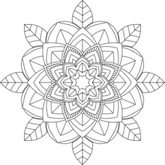 Easy Mandala coloring book simple and basic for beginners, seniors and children. Set of Mehndi flower pattern for Henna drawing and tattoo. Decoration in ethnic oriental, Indian style.