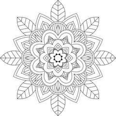 Easy Mandala coloring book simple and basic for beginners, seniors and children. Set of Mehndi flower pattern for Henna drawing and tattoo. Decoration in ethnic oriental, Indian style.