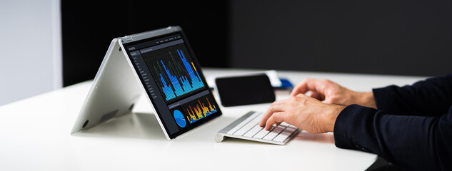 Profitable Graph On Analyst Computer Screen