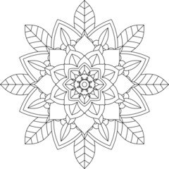 Easy Mandala coloring book simple and basic for beginners, seniors and children. Set of Mehndi flower pattern for Henna drawing and tattoo. Decoration in ethnic oriental, Indian style.