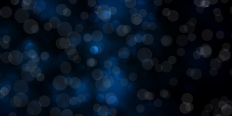 Dark BLUE vector template with circles.