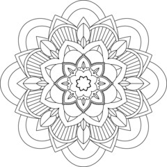Easy Mandala coloring book simple and basic for beginners, seniors and children. Set of Mehndi flower pattern for Henna drawing and tattoo. Decoration in ethnic oriental, Indian style.