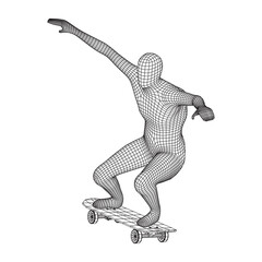 Skater doing jumping trick on skateboard