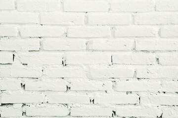 Brick Wall Painted in White Texture Background
