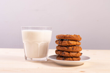 yummy homemade natural cookies on the rustic surface