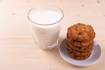 yummy homemade natural cookies on the rustic surface