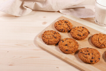 yummy homemade natural cookies on the rustic surface