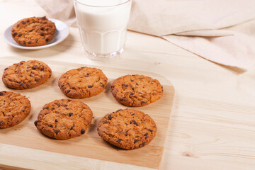 yummy homemade natural cookies on the rustic surface