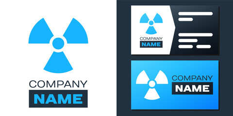Logotype Radioactive icon isolated on white background. Radioactive toxic symbol. Radiation Hazard sign. Logo design template element. Vector.