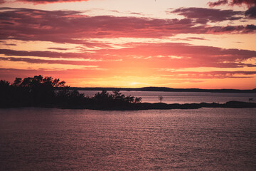 Obraz premium Beautiful summer night seascape close to Nåttarö in Stockholm archipelago, Sweden