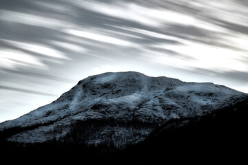 Long exposure of the mountains in Hemsedal. 