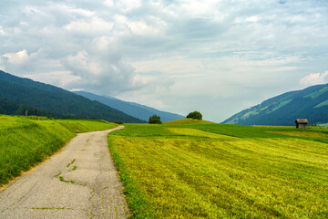 Cycleway of Pusteria valley at summer