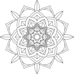 Easy Mandala coloring book simple and basic for beginners, seniors and children. Set of Mehndi flower pattern for Henna drawing and tattoo. Decoration in ethnic oriental, Indian style.