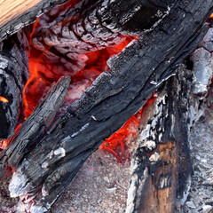 the fire burns out and the coals are smoldering