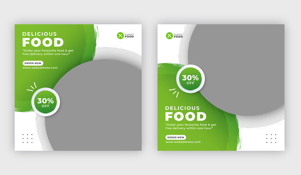 Restaurant Food Social Media Post Web Baner Template