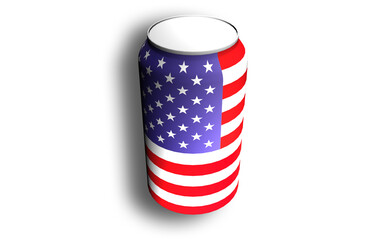Fototapeta premium Lata con la bandera de Estados Unidos de América.