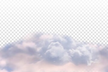 Vector realistic isolated cloud sky for template decoration and covering on the transparent background. Concept of storm.