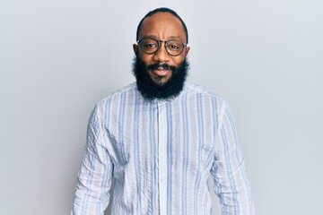 Obraz premium Young african american man wearing business style with a happy and cool smile on face. lucky person.