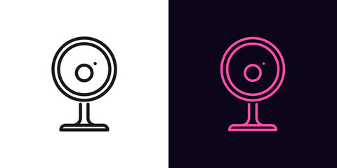 Outline webcam icon. Linear internet camera sign, isolated web cam with editable stroke