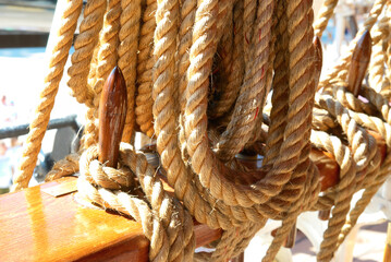 Yacht's ropes and tackles- marine rigging equipment