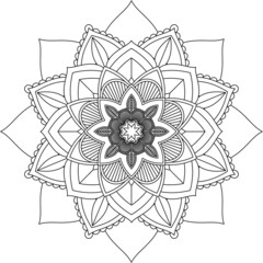 Easy Mandala coloring book simple and basic for beginners, seniors and children. Set of Mehndi flower pattern for Henna drawing and tattoo. Decoration in ethnic oriental, Indian style.