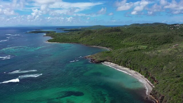 trace de caps Martinique coastline aerial shot tropical vibes beaches mangroves and palm trees