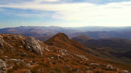 Fototapeta premium Mountain ridge covered with autumn colours