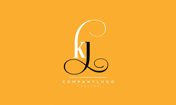 Alphabet letters Initials Monogram logo Jk or kj