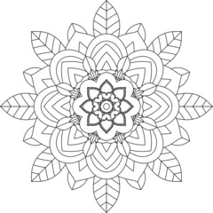 Easy Mandala coloring book simple and basic for beginners, seniors and children. Set of Mehndi flower pattern for Henna drawing and tattoo. Decoration in ethnic oriental, Indian style.