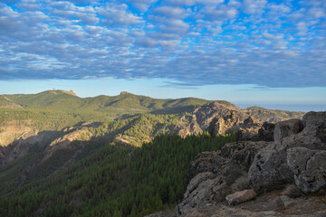 Photos of a valley in Gran Canaria during sunset.
