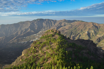Photos of a valley in Gran Canaria during sunset.