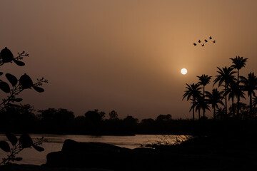 sunset on the beach