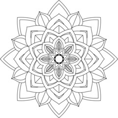 Easy Mandala coloring book simple and basic for beginners, seniors and children. Set of Mehndi flower pattern for Henna drawing and tattoo. Decoration in ethnic oriental, Indian style.