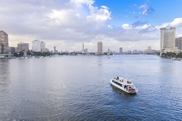 Nile River on a cloudy day - Cairo, Egypt