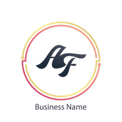 Logo AF Business Letter Logo Design With Simple style