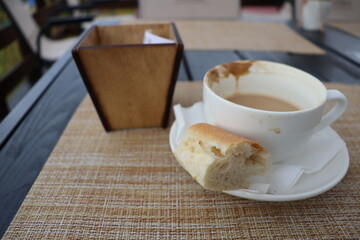 cup of coffee on a table