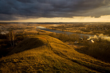 sunset in the mountains
