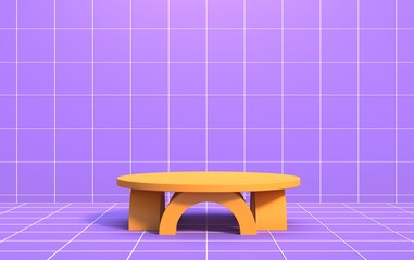 Abstract background for product demonstration on podium in art deco style, 3d render