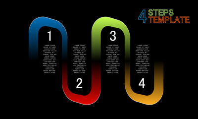 Vector modern color four part template