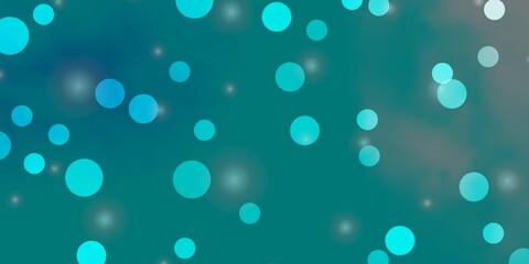 Light BLUE vector pattern with circles, stars.