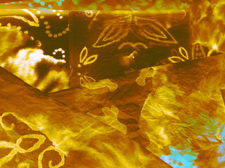 Aged Abstract Brush Print. Sepia Abstract Spot.