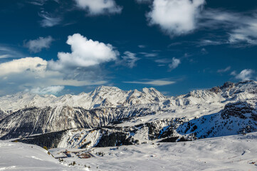 Mountains with snow in winter
