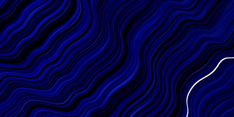 Dark BLUE vector template with curved lines.