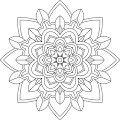 Easy Mandala coloring book simple and basic for beginners, seniors and children. Set of Mehndi flower pattern for Henna drawing and tattoo. Decoration in ethnic oriental, Indian style.