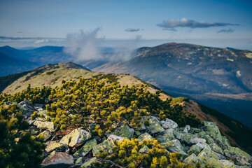 A snow covered mountain a rocky