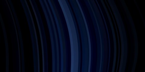 Dark BLUE vector background with curved lines.